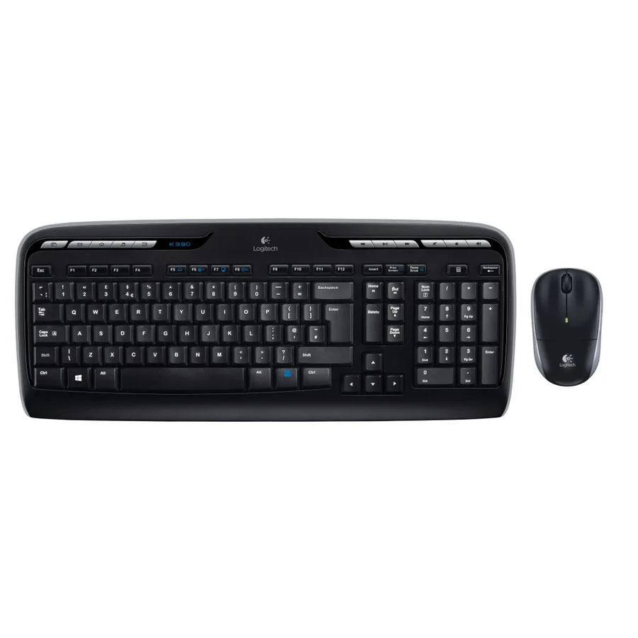 Logitech MK330 Full-Size Wireless Keyboard and Mouse Combo Spill-Resistant Nano USB Black