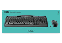 Logitech MK330 Full-Size Wireless Keyboard and Mouse Combo Spill-Resistant Nano USB Black