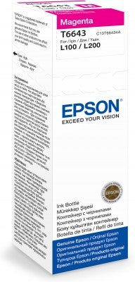 Epson T6643 EcoTank Magenta Ink Bottle 70ml for L-Series Printers