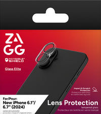 ZAGG InvisibleShield Glass Elite AR Camera Lens Protector for iPhone 16 and 16 Plus