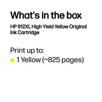 HP 912XL High Yield Yellow Original Ink Cartridge, 700 pages