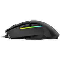 LORGAR Jetter 357, gaming mouse, Optical Gaming Mouse with 6 programmable buttons, Pixart ATG4090 sensor, DPI can be up to 8000, 30 million times key life, 1.8m PVC USB cable, Matt UV coating and RGB lights with 4 LED flowing mode, size:124.90*71.65*41.36