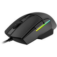 LORGAR Jetter 357, gaming mouse, Optical Gaming Mouse with 6 programmable buttons, Pixart ATG4090 sensor, DPI can be up to 8000, 30 million times key life, 1.8m PVC USB cable, Matt UV coating and RGB lights with 4 LED flowing mode, size:124.90*71.65*41.36