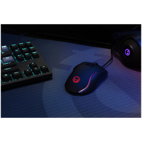 LORGAR Jetter 357, gaming mouse, Optical Gaming Mouse with 6 programmable buttons, Pixart ATG4090 sensor, DPI can be up to 8000, 30 million times key life, 1.8m PVC USB cable, Matt UV coating and RGB lights with 4 LED flowing mode, size:124.90*71.65*41.36
