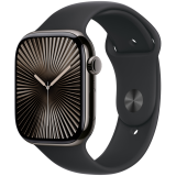 Apple Watch Series 10 GPS + Cellular 46mm Slate Titanium Case with Black Sport Band - M/L,Model A3003