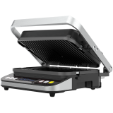 AENO ''Electric Grill EG1: 2000W, 3 heating modes - Upper Grill, Lower Grill, Both Grills Defrost, Max opening angle -180°, Temperature regulation, Timer, Removable double-sided plates, Plate size 320*220mm''