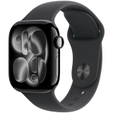 Apple Watch Series 11 GPS 42mm Jet Black Aluminium Case with Black Sport Band - M/L,Model A3331