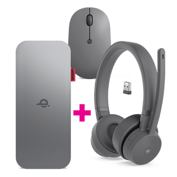 Lenovo Go Wired ANC Headset + Wireless Mobile Power Bank + Wireless Mouse Bundle