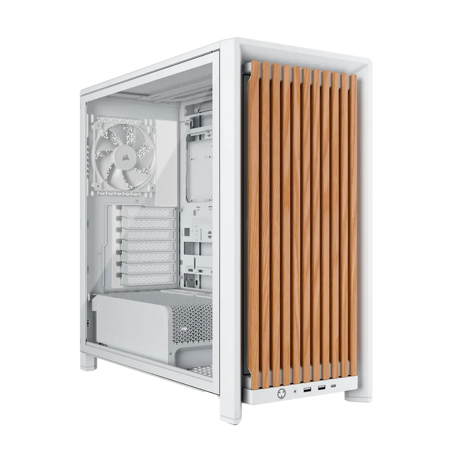 Corsair Frame 4000D RS Wood Modular Mid-Tower PC Case Oak Natural Wood Front Panel 4 RS120 Fans Dual 360mm Radiator