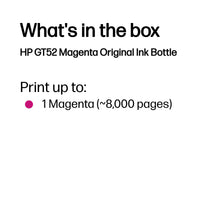 HP GT52 Magenta Original Ink Bottle ~8 000 pgs