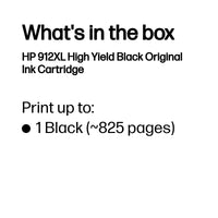 HP 912XL High Yield Black Original Ink Cartridge, 720 pages