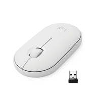 Logitech Pebble M350 Silent Wireless Mouse 1000 DPI Bluetooth USB Nano Receiver White