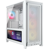 Corsair Frame 4000D LCD RS ARGB Mid-Tower PC Case White 14.5-inch LCD Touchscreen 4 RS120 Fans Dual 360mm Radiator