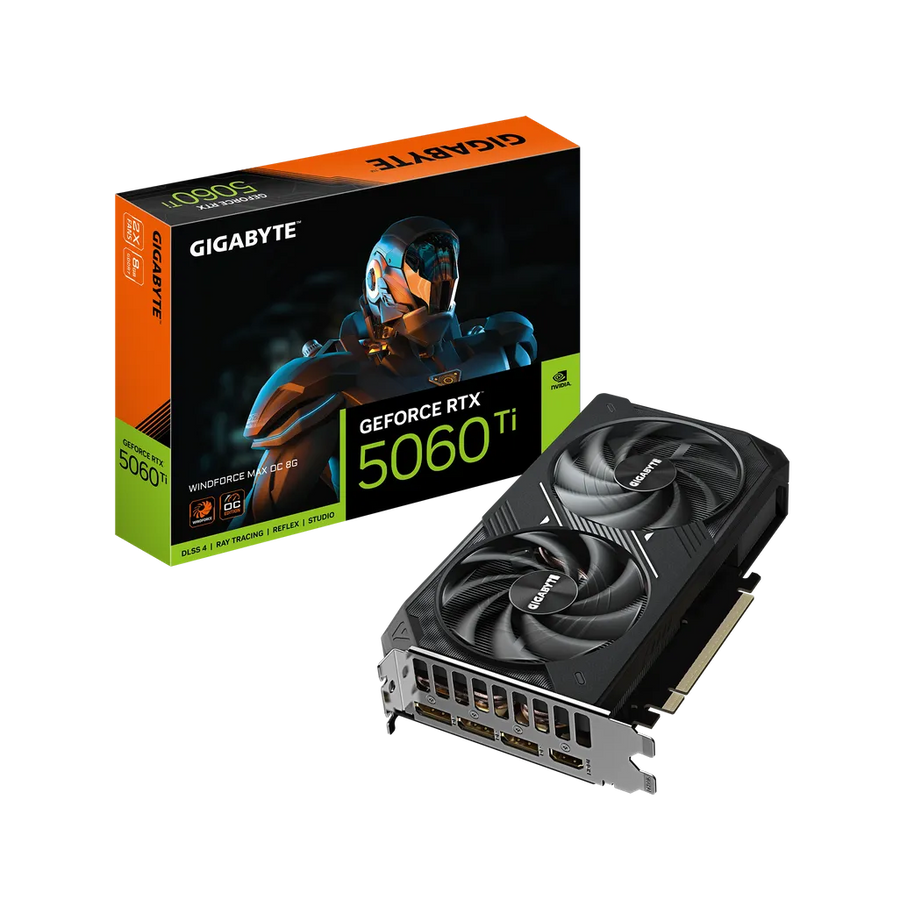 Gigabyte GeForce RTX 5060 Ti Windforce Max OC 8GB GDDR7 Graphics Card PCIe 5.0 2587MHz 128-bit 3x DisplayPort 2.1b HDMI 2.1b