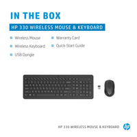 HP 330 Black Wireless Keyboard & Mouse Combo
