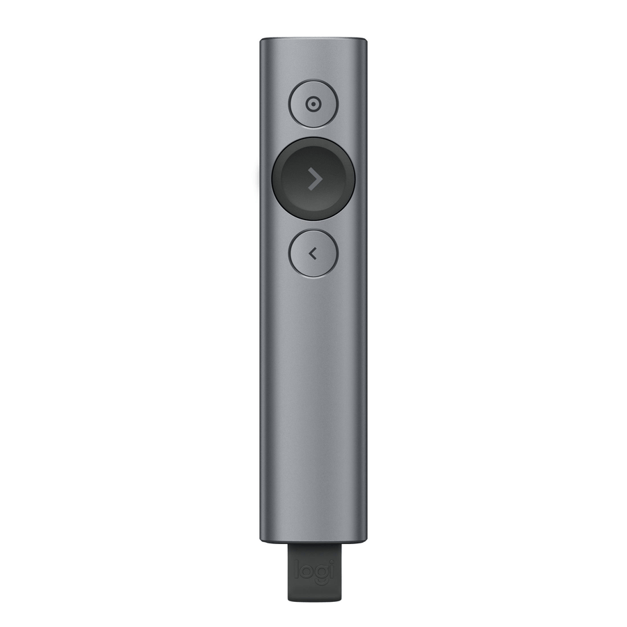 Logitech Spotlight Wireless Presentation Remote 2.4GHz Bluetooth Rechargeable Slate