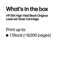 HP 26X High Yield Black Original LaserJet Toner Cartridge 9 000 pgs