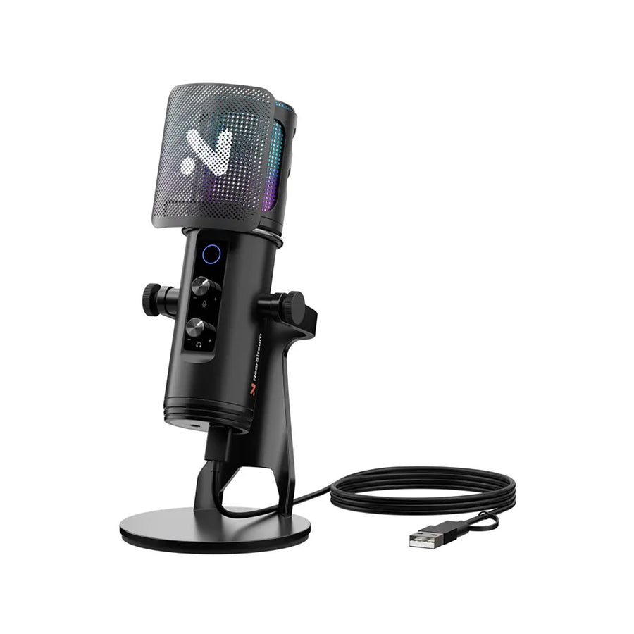 NearStream AM35U USB-C Cardioid Condenser Microphone AI Noise Canceling 24-Bit RGB 3.5mm Monitor