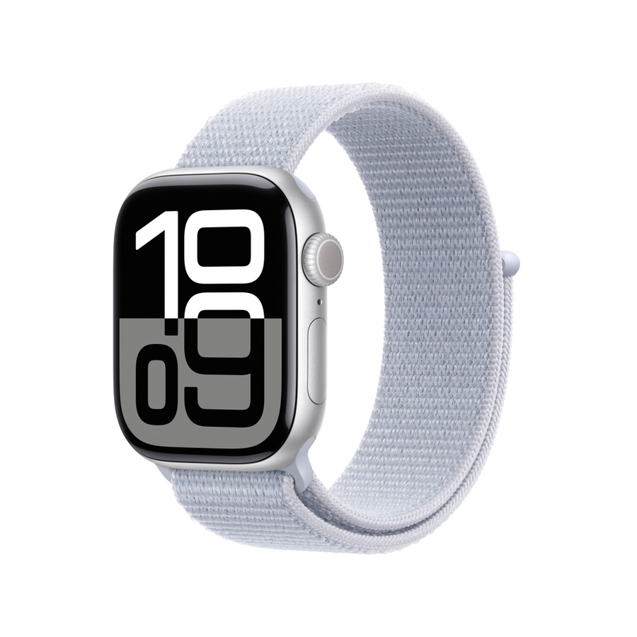 Apple Watch Series 10 | GPS 46mm | Silver Aluminium Case With Blue Cloud Sport Loop