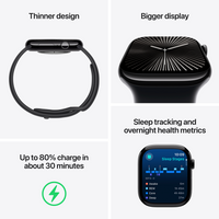 Apple Watch Series 10 | GPS + Cellular 46mm | Silver Aluminium Case With Denim Sport Band | S/M