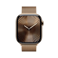 Apple Watch Series 10 | GPS + Cellular 46mm | Gold Titanium Case With Gold Milanese Loop | S/M