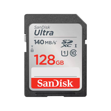 SanDisk Ultra UHS I 128GB SD Card 140MB/s for DSLR and Mirrorless Cameras, 10Y Warranty