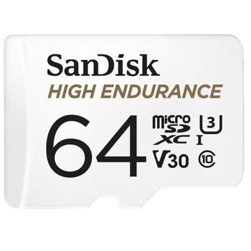 Sandisk High Endurance 64GB Class 3 MicroSDXC Card with Adapter