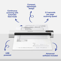 Epson WorkForce DS-70 Portable Mobile Scanner