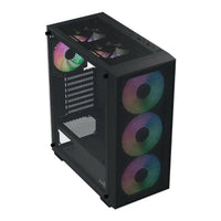 Aerocool B509A Flow ATX Mid Tower Gaming PC Case Black Full Mesh Front 360mm Radiator Tempered Glass