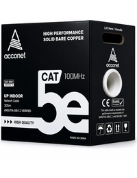 Acconet CAT5e Indoor Ethernet Cable 305m White CCA UTP Pull Box | CAT5-305