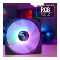 AeroCool Frost 12 120mm Fixed RGB Case Fan Molex 3-Pin Connector 8 LED Curved Blades 1000 RPM