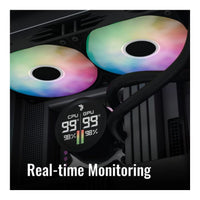 AeroCool Abyss L360R Digi 360mm ARGB AIO CPU Liquid Cooler White LCD Display LGA1851 AM5