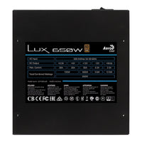 Aerocool LUX Bronze 650W 80 Plus Bronze Non-Modular ATX Power Supply