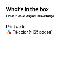 HP 22 Tri-color Original Ink Cartridge ~165 pgs