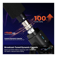 NearStream Podcast & Streaming Dynamic Microphone with Desk Stand