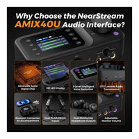 NearStream AMIX40U 10-channel Portable Audio Mixer