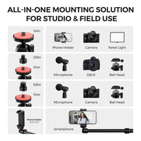 NearStream ST40 Dual-Arm Camera Desk Mount C-Clamp 360° Ball Head 40-inch Reach Aluminum