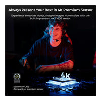 NearStream V08AF 4K 8MP USB Webcam AI Auto-Framing Noise-Canceling Mic Adjustable 95 FOV