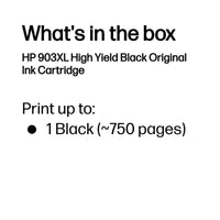 HP 903XL High Yield Black Original Ink Cartridge ~750 pgs
