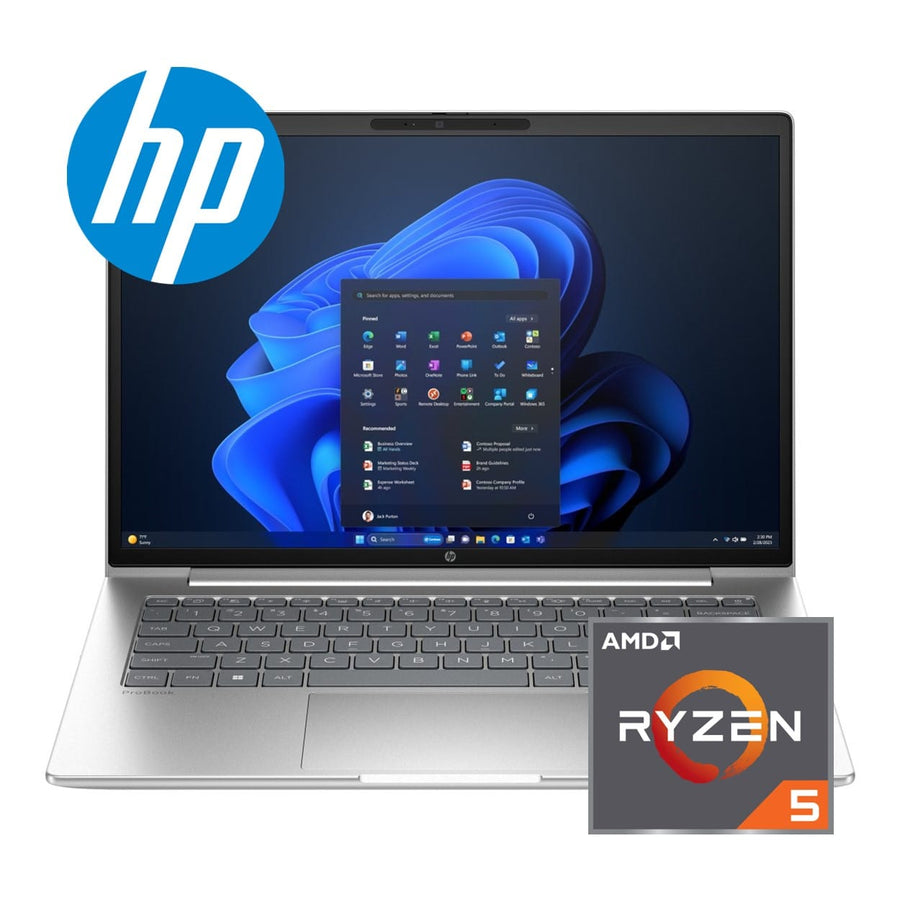 HP ProBook 4 G1ah 14 inch Ryzen 5 220 16GB (1x16GB) DDR5 512GB PCIe NVMe Value SSD 14.0 WUXGA UWVA 300 5MP IR 60Hz bnt Panel Windows 11 Pro 64 Wi Fi 6E+BT 5.3 Dual AryMic 5MP USB2 IR WFOVCamera Clickpad Backlit 1 Year Carry in