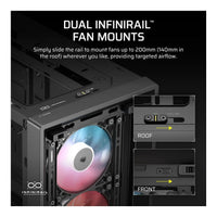 Corsair Frame 4000D LCD RS ARGB Premium Mid-Tower PC Case Black 14.5-inch LCD 4x RS120 ARGB Fans Dual 360mm Radiator