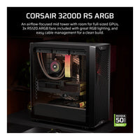 Corsair 3200D RS ARGB Mid-Tower PC Case Black 3x RS120 ARGB Fans 375mm GPU Clearance 360mm Radiator
