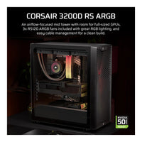 Corsair 3200D RS ARGB Mid-Tower PC Case Smoke 3x RS120 ARGB Fans 375mm GPU Clearance 360mm Radiator