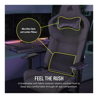 Corsair T3 Rush Gaming Chair Soft Fabric Memory Foam Lumbar Support (Charcoal)