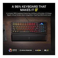 Corsair VANGUARD 96 Wired Mechanical Gaming Keyboard MLX Fusion Switches 8000Hz 96% Layout Black