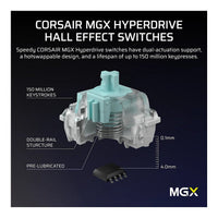 Corsair Vanguard Pro 96 Hall Effect Gaming Keyboard MGX Hyperdrive Switches 8000Hz LCD Screen NA Layout