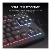 Corsair K55 Core TKL RGB Gaming Keyboard Tenkeyless Membrane 1000Hz Spill Resistant NA Layout