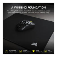 Corsair MM Anti-Fray Cloth Gaming Mouse Pad Medium 320mm x 300mm Micro-Weave Natural Rubber Base Anti-Slip Black