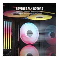 Corsair iCUE LINK LX120-R RGB 120mm Reverse Fan 480-2400 RPM Magnetic Dome Bearing (Black)