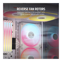 Corsair iCUE LINK LX120-R RGB 120mm PWM Reverse Fans Starter Kit 3-Pack with System Hub (White)